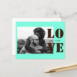 Mint Green Love You Meer Valentijnsdag Briefkaart