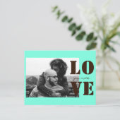 Mint Green Love You Meer Valentijnsdag Briefkaart (Staand voorkant)