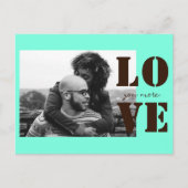 Mint Green Love You Meer Valentijnsdag Briefkaart (Voorkant)