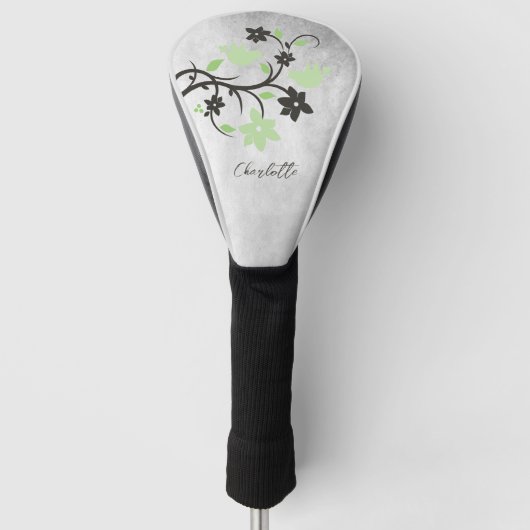 Mint Green Lovebird Golf Head Hoesje Golfheadcover (Voorkant)