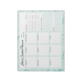 Mint Green Marble Content Planner Notitieblok (Linkerzijde)