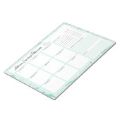 Mint Green Marble Content Planner Notitieblok (Schuin)