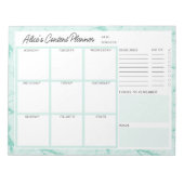 Mint Green Marble Content Planner Notitieblok (Voorkant)