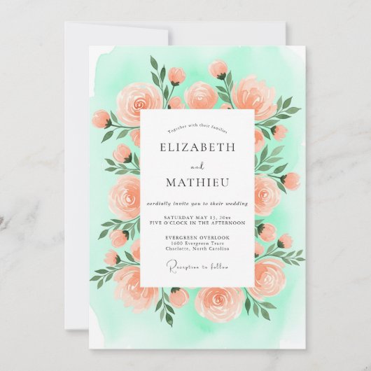Mint Green Marvelous Spring Wedding Kaart (Voorkant)