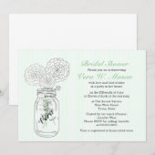 Mint Green Mason Jar  Vrijgezellenfeest nodigt uit Kaart (Voorkant / Achterkant)