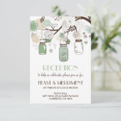 Mint Green Mason Jars Wedding Reception Kaart (Staand voorkant)