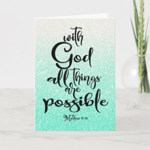 Mint Green Matthew 19:26 Alles is mogelijk Kaart
