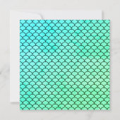 Mint green Mermaid stork baby shower nodig Kaart (Achterkant)