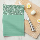 Mint Green met faux glitter Theedoek (Quarter Fold)