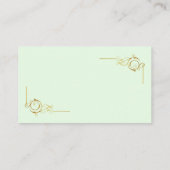 Mint Green met gouden lef-kolibrie Visitekaartje (Achterkant)
