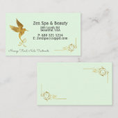 Mint Green met gouden lef-kolibrie Visitekaartje (Voorkant / Achterkant)