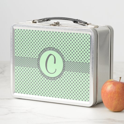Mint Green met Gray Polka Dots-Monogram STaylor (In situ)
