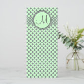 Mint Green met Gray Polka Dots-Monogram STaylor (Staand voorkant)