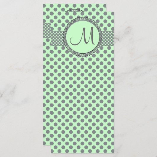 Mint Green met Gray Polka Dots-Monogram STaylor (Voorkant / Achterkant)