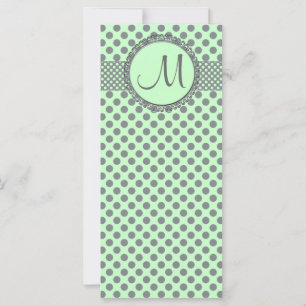 Mint Green met Gray Polka Dots-Monogram STaylor