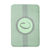 Mint Green met Gray Polka Dots-Monogram STaylor Badmat (Voorkant Verticaal)