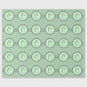 Mint Green met Gray Polka Dots-Monogram STaylor Cadeaupapier (Vlak)