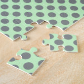 Mint Green met Gray Polka Dots-Monogram STaylor Legpuzzel (Zijkant)