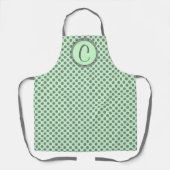 Mint Green met Gray Polka Dots-Monogram STaylor Schort (Voorkant)