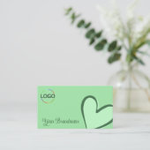Mint Green met prachtige hartslag en Logo Visitekaartje (Staand voorkant)
