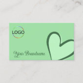 Mint Green met prachtige hartslag en Logo Visitekaartje (Voorkant)