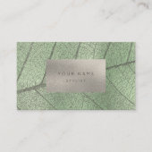 Mint Green Metal Silver Grey White Folie Botanisch Visitekaartje (Voorkant)