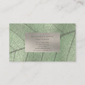 Mint Green Metal Silver Grey White Folie Botanisch Visitekaartje (Achterkant)
