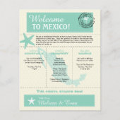 Mint Green Mexico Wedding Welcome Letter Flyer (Voorkant)