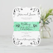 Mint Green Minimalist Greenery Victoriaans Elegant Kaart (Staand voorkant)