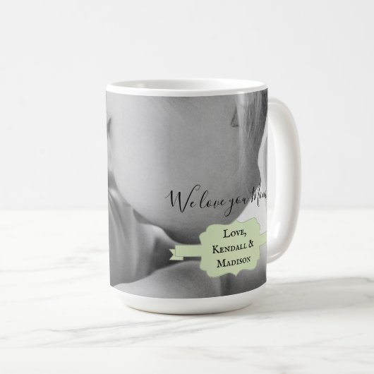 Mint Green Minimalist Photo Coffee Mu Koffiemok (Voorkant rechts)