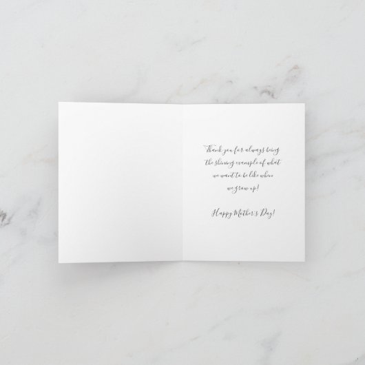 Mint Green Minimalist Photo Moederdag Card Kaart (Binnen)