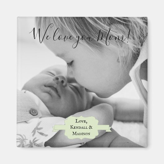 Mint Green Minimalist Photo Moederdag Magnet (Voorkant)