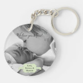 Mint Green Minimalist Photo Moederdag Sleutelhange Sleutelhanger (Achterkant)