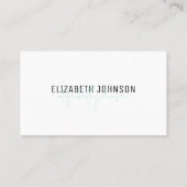 Mint Green Minimalist Simple QR Code Visitekaartje (Achterkant)