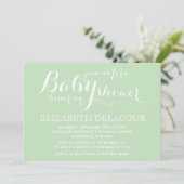 Mint Green Modern Baby shower Invitation Kaart (Staand voorkant)