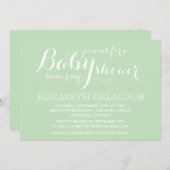 Mint Green Modern Baby shower Invitation Kaart (Voorkant / Achterkant)