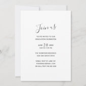 Mint Green Modern Calligraphy Graduation Party Kaart (Achterkant)