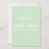 Mint Green Modern Floral Wedding Invitation Kaart (Voorkant)