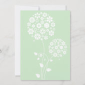 Mint Green Modern Floral Wedding Invitation Kaart (Achterkant)