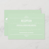 Mint Green Modern Floral Wedding Reception Kaart (Voorkant / Achterkant)