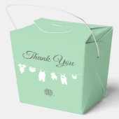 Mint Green Modern genderneutraal Baby shower Bedankdoosjes (Achterkant)