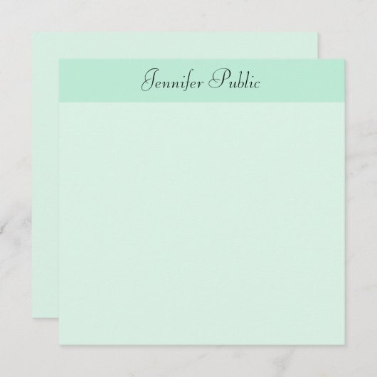 Mint Green Modern Handgeschreven de Sjabloon van h (Voorkant / Achterkant)