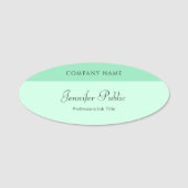 Mint Green Modern Handschrift Name Script Elegant Naamplaatje (Voorkant)