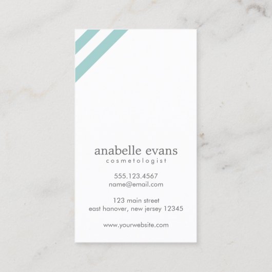 Mint Green Modern Hart en wervelingen Visitekaartje (Achterkant)