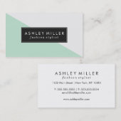 Mint Green Modern kleurenblok Visitekaartje (Voorkant / Achterkant)