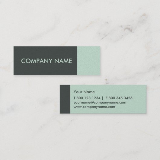 Mint Green Modern Mini Visitekaartje (Voorkant / Achterkant)