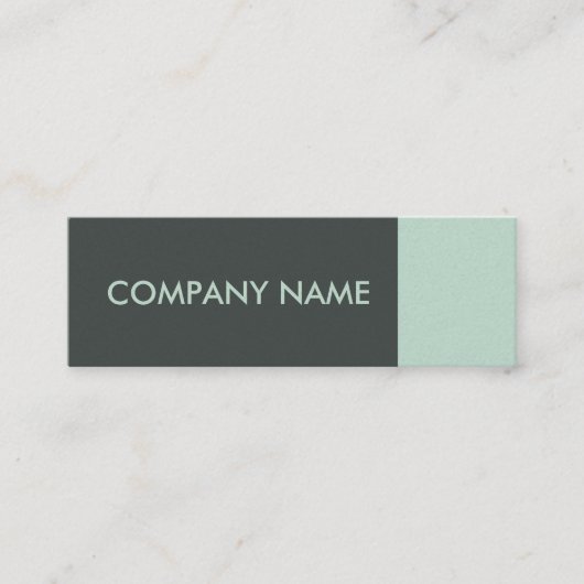 Mint Green Modern Mini Visitekaartje (Voorkant)