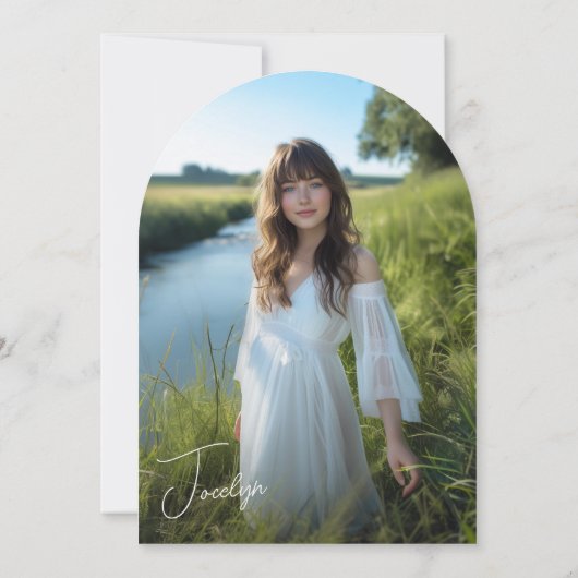 Mint Green Modern Photo Afstuderen aangekondigd Kaart (Achterkant)