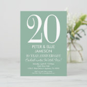 Mint Green Modern Simple Jubileum-uitnodigingen Kaart (Staand voorkant)