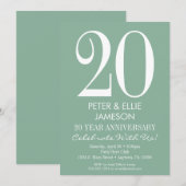 Mint Green Modern Simple Jubileum-uitnodigingen Kaart (Voorkant / Achterkant)